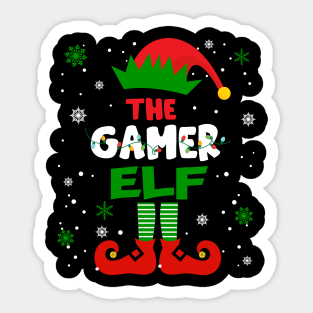 Gamer Elf Christmas Funny Family Pajama Matching Xmas Sticker